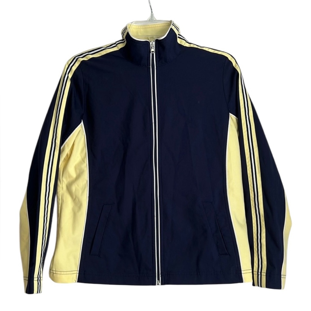 SJB Active Jacket Womens Size PM Petite Blue Yellow Full Zip Active